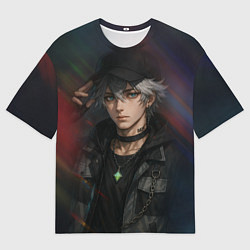 Футболка оверсайз мужская Парень в кепке, цвет: 3D-принт