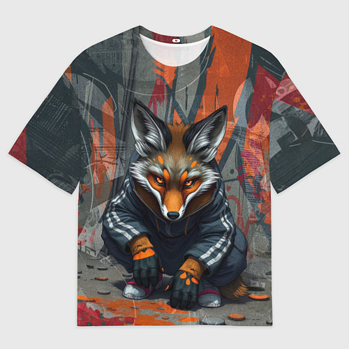 Мужская футболка оверсайз Лис из подворотни / 3D-принт – фото 1