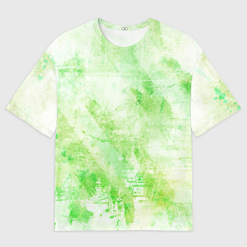 Мужская футболка оверсайз Абстракция - light green atom / 3D-принт – фото 1