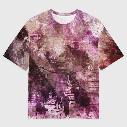 Мужская футболка оверсайз Абстракция - dark trash atom with violet / 3D-принт – фото 1