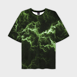 Мужская футболка оверсайз Lightning green glow