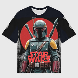 Мужская футболка оверсайз Boba Fett звездные войны