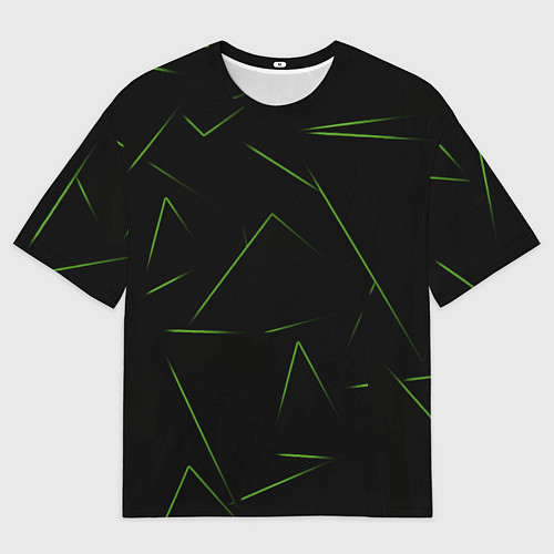 Мужская футболка оверсайз Color green line / 3D-принт – фото 1