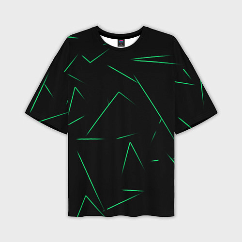 Мужская футболка оверсайз Color light green line / 3D-принт – фото 1