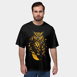 Футболка оверсайз мужская Филин в лунном свете, цвет: 3D-принт — фото 2