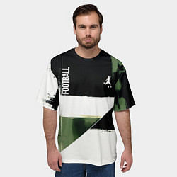 Футболка оверсайз мужская Футбол на фоне брызг красок, цвет: 3D-принт — фото 2
