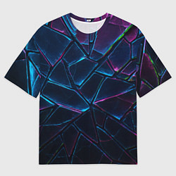 Футболка оверсайз мужская Неоновые линии и фигуры, цвет: 3D-принт