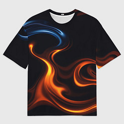 Футболка оверсайз мужская The color is fire orange, цвет: 3D-принт