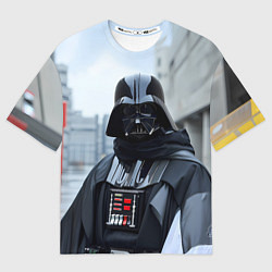 Футболка оверсайз мужская Дарт Вейдер на улице, цвет: 3D-принт