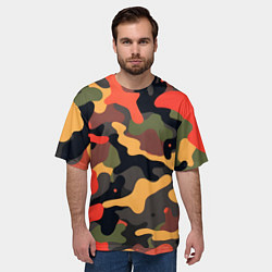 Футболка оверсайз мужская Разноцветный праздничный камуфляж, цвет: 3D-принт — фото 2
