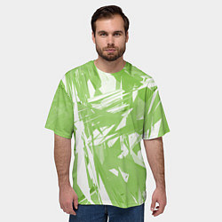 Футболка оверсайз мужская Color white green, цвет: 3D-принт — фото 2