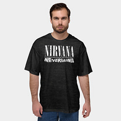 Футболка оверсайз мужская Нирвана надпись невермайнд, цвет: 3D-принт — фото 2