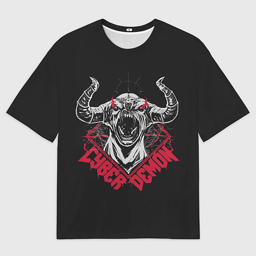 Мужская футболка оверсайз Cyber demon doom / 3D-принт – фото 1