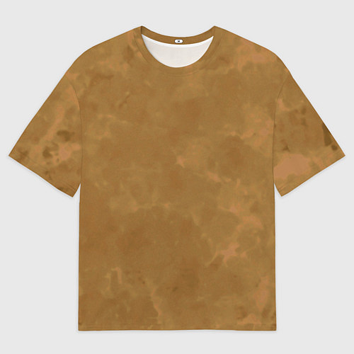 Мужская футболка оверсайз Светлый оливково-коричневый однотонный текстурный / 3D-принт – фото 1