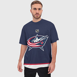 Футболка оверсайз мужская Columbus Blue Jackets - NHL team, цвет: 3D-принт — фото 2