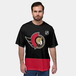 Футболка оверсайз мужская Оттава Сенаторз хоккей, цвет: 3D-принт — фото 2