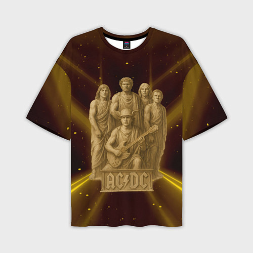 Мужская футболка оверсайз ACDC стиль памятника / 3D-принт – фото 1