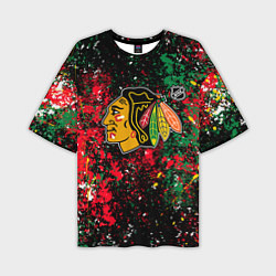 Мужская футболка оверсайз Chicago Blackhawks NHL black