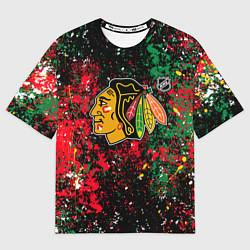 Мужская футболка оверсайз Chicago Blackhawks NHL black