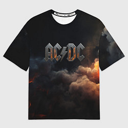 Мужская футболка оверсайз ACDC металлический лого