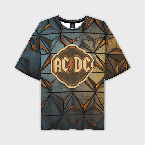 Мужская футболка оверсайз ACDC винтажный логотип / 3D-принт – фото 1