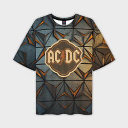 Футболка оверсайз мужская ACDC винтажный логотип, цвет: 3D-принт