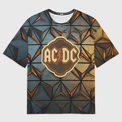 Мужская футболка оверсайз ACDC винтажный логотип