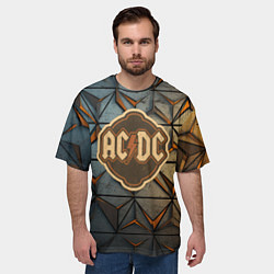 Футболка оверсайз мужская ACDC винтажный логотип, цвет: 3D-принт — фото 2