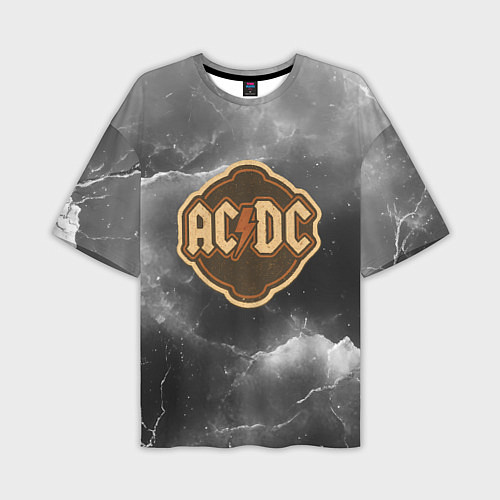 Мужская футболка оверсайз ACDC ретро логотип / 3D-принт – фото 1