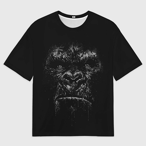 Мужская футболка оверсайз Gorilla face in the dark / 3D-принт – фото 1