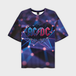 Мужская футболка оверсайз ACDC лого в градиенте
