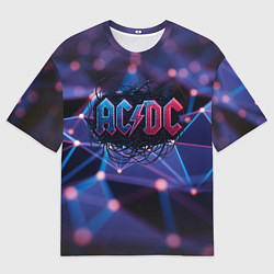 Мужская футболка оверсайз ACDC лого в градиенте