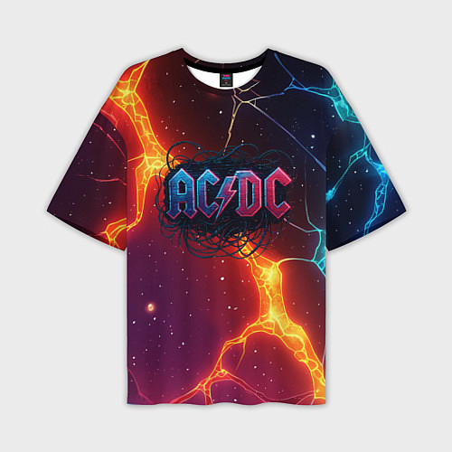 Мужская футболка оверсайз ACDC логотип в градиенте / 3D-принт – фото 1