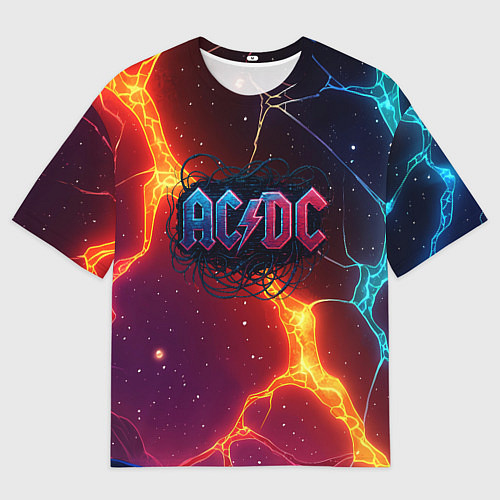 Мужская футболка оверсайз ACDC логотип в градиенте / 3D-принт – фото 1