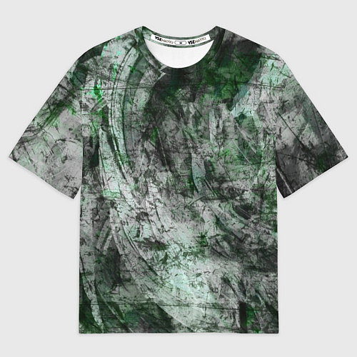 Мужская футболка оверсайз Абстракция - grey emerald rock / 3D-принт – фото 1