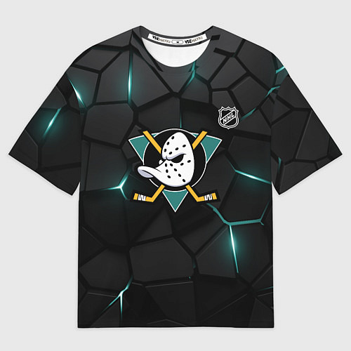 Мужская футболка оверсайз Анахайм Дакс - плиты с подсветкой / 3D-принт – фото 1