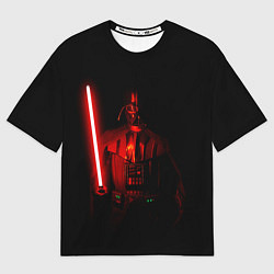 Мужская футболка оверсайз Вейдер в темноте с мечом