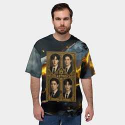 Футболка оверсайз мужская Astro в золотой рамке, цвет: 3D-принт — фото 2