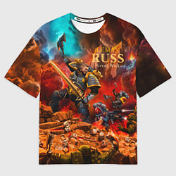 Мужская футболка оверсайз Лман Русс примарх Космических Волков