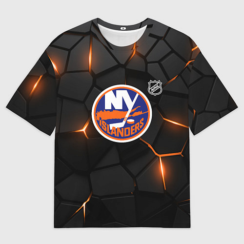 Мужская футболка оверсайз Нью Йорк Айлендерс - НХЛ хоккей / 3D-принт – фото 1