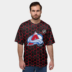 Футболка оверсайз мужская Колорадо Эвеланш - соты с подсветкой, цвет: 3D-принт — фото 2