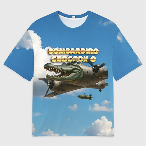Мужская футболка оверсайз Bombardino Crocodillo мем / 3D-принт – фото 1