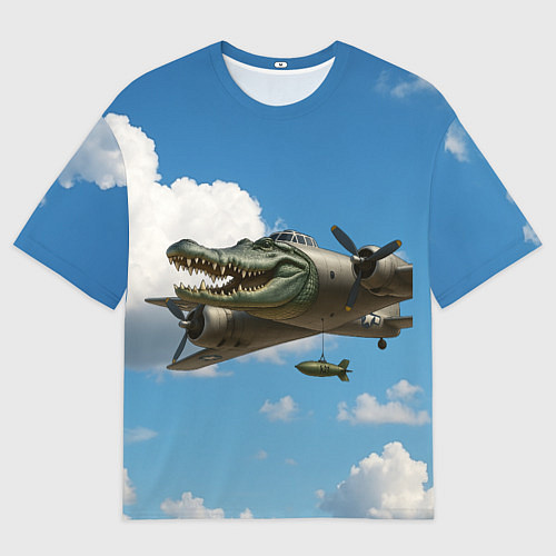 Мужская футболка оверсайз Бомбардиро крокодило / 3D-принт – фото 1