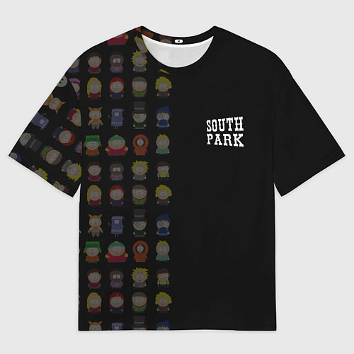 Мужская футболка оверсайз Персонажи Южный парк и лого / 3D-принт – фото 1