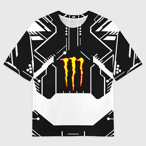 Мужская футболка оверсайз Monster energy geometry / 3D-принт – фото 1