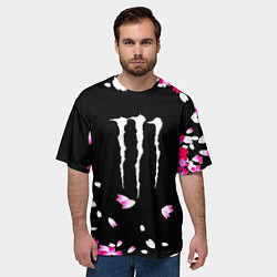 Футболка оверсайз мужская Monster energy sakura, цвет: 3D-принт — фото 2