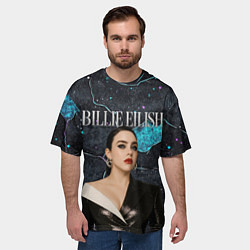 Футболка оверсайз мужская Билли Айлиш в деловом костюме, цвет: 3D-принт — фото 2