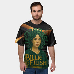 Футболка оверсайз мужская Билли Айлиш в образе Гаргоны, цвет: 3D-принт — фото 2