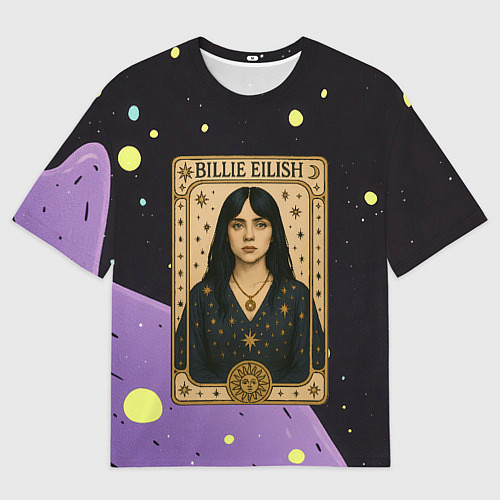 Мужская футболка оверсайз Билли Айлиш в стиле Таро / 3D-принт – фото 1