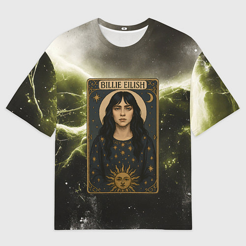 Мужская футболка оверсайз Карта с Билли Айлиш / 3D-принт – фото 1